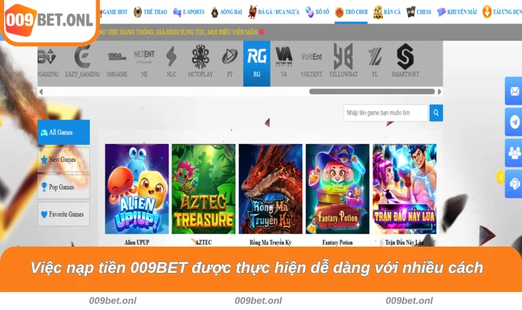 Việc nạp tiền 009BET được thực hiện dễ dàng với nhiều cách